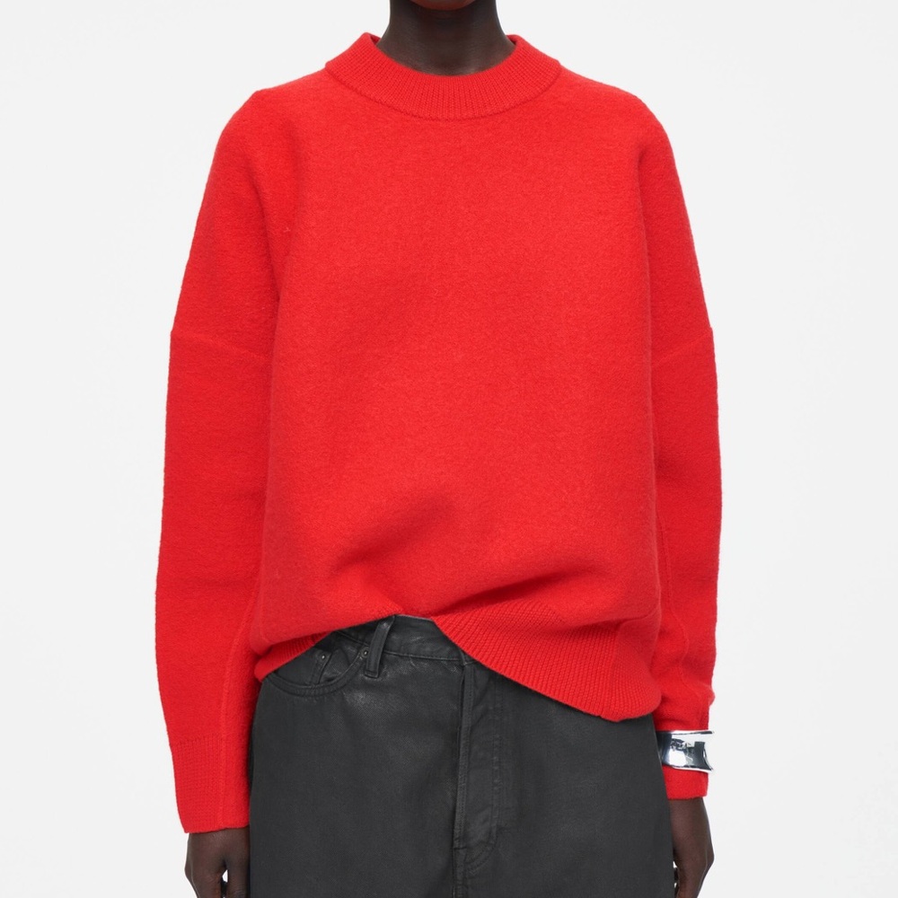 COS Red Crewneck Sweater